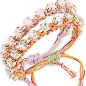 On 34th Gold-Tone 2-Pc. Set Color Crystal Cord Slider Bracelet NWT